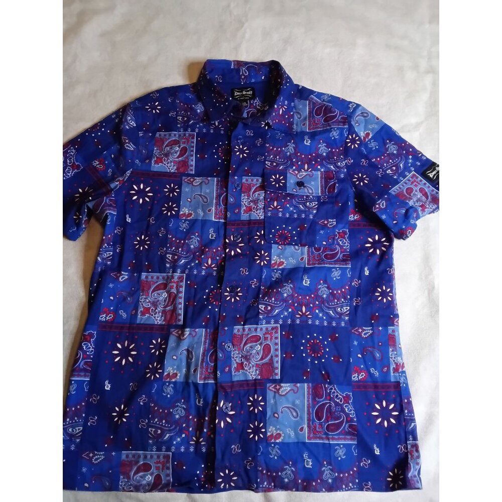 Dogg Supply by Snoop Dogg Bandana Paisley Shirt Large Button Front